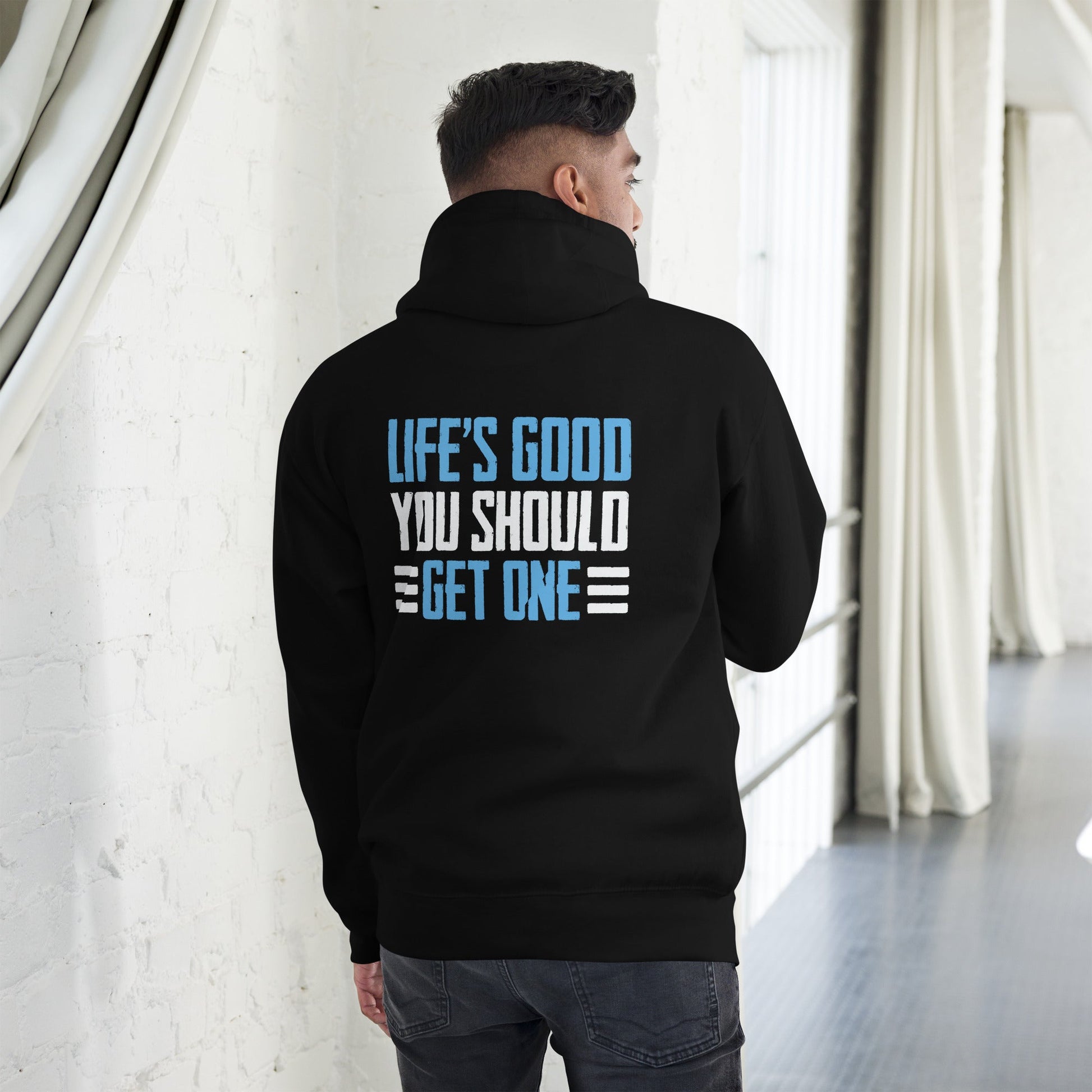 Life is good; you should get one - Unisex Hoodie ( Back Print ) by DarkByteGear