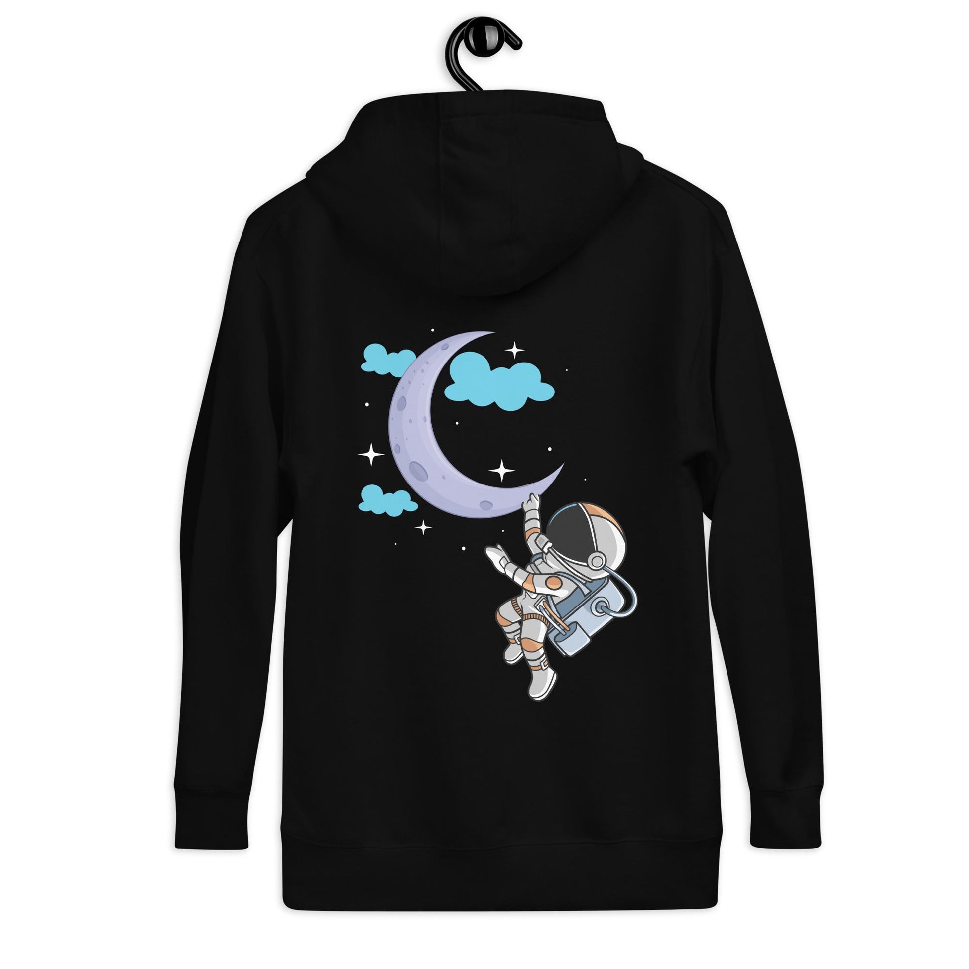 Full Moon Astronaut - Unisex Hoodie ( Back Print ) by DarkByteGear
