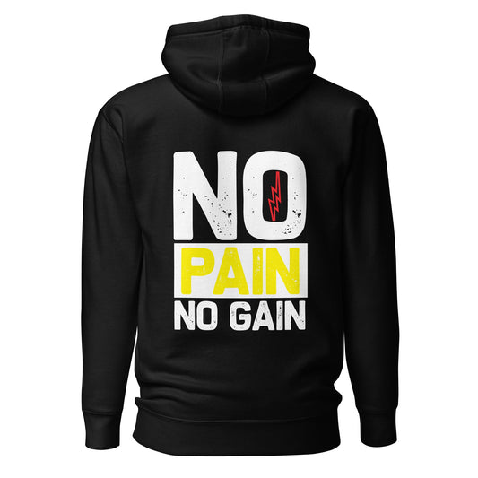 No Pain No Gain - Unisex Hoodie ( Back Print ) by DarkByteGear