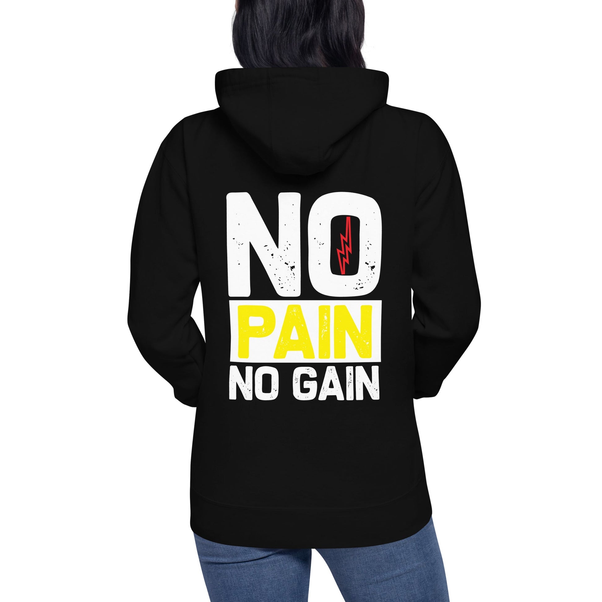 No Pain No Gain - Unisex Hoodie ( Back Print ) by DarkByteGear
