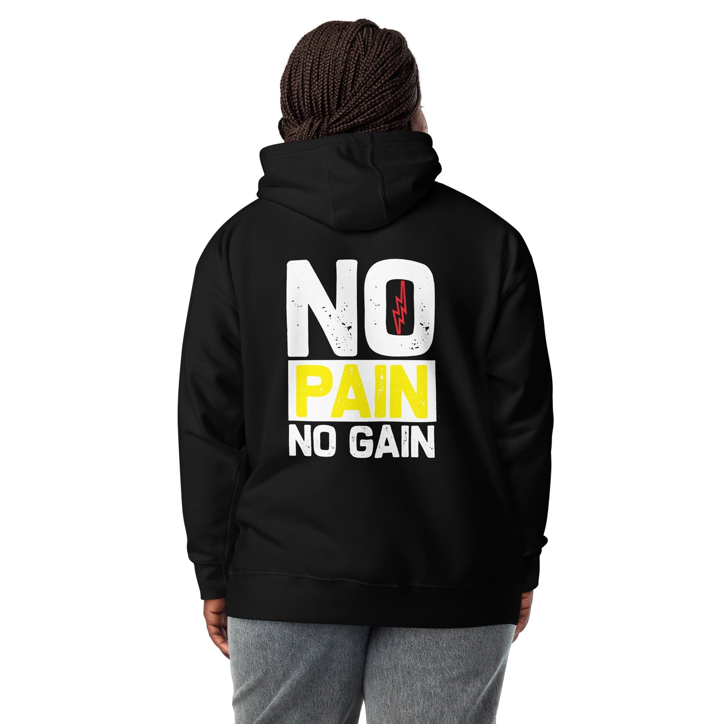 No Pain No Gain - Unisex Hoodie ( Back Print ) by DarkByteGear