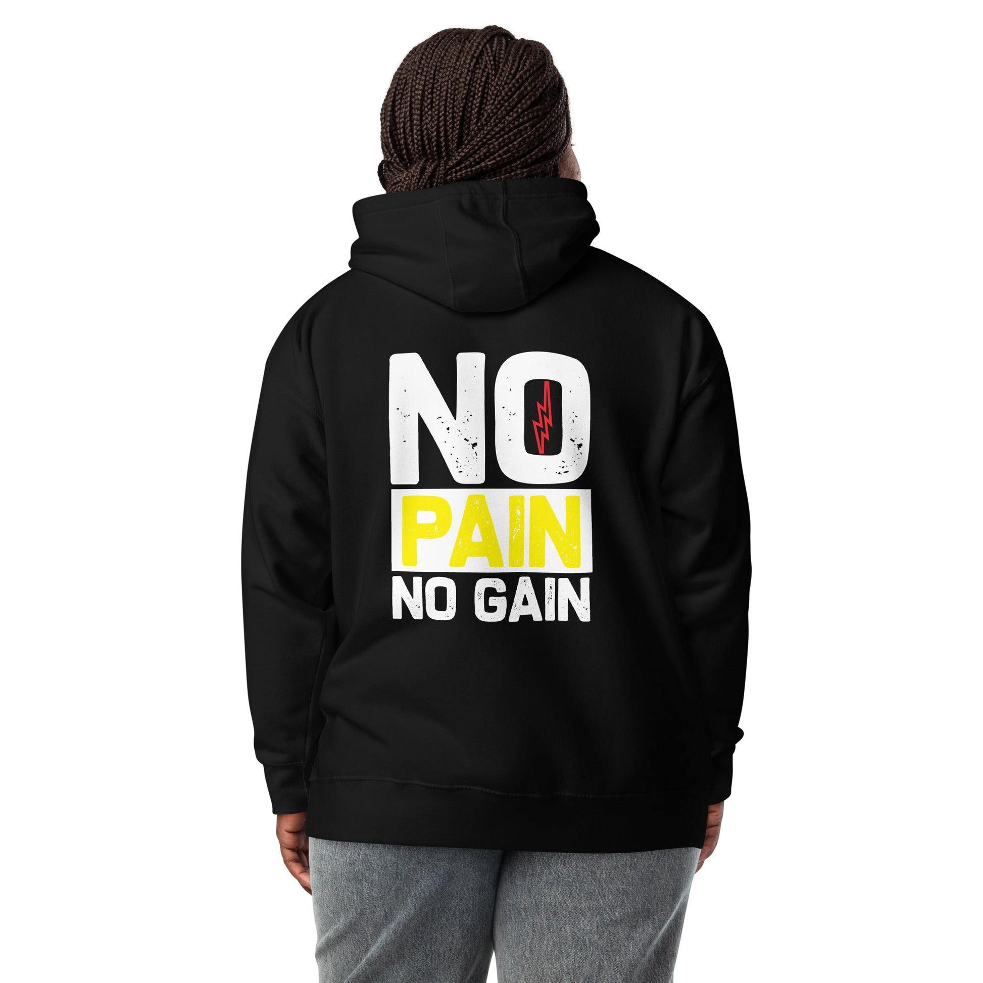 No Pain No Gain - Unisex Hoodie ( Back Print ) by DarkByteGear