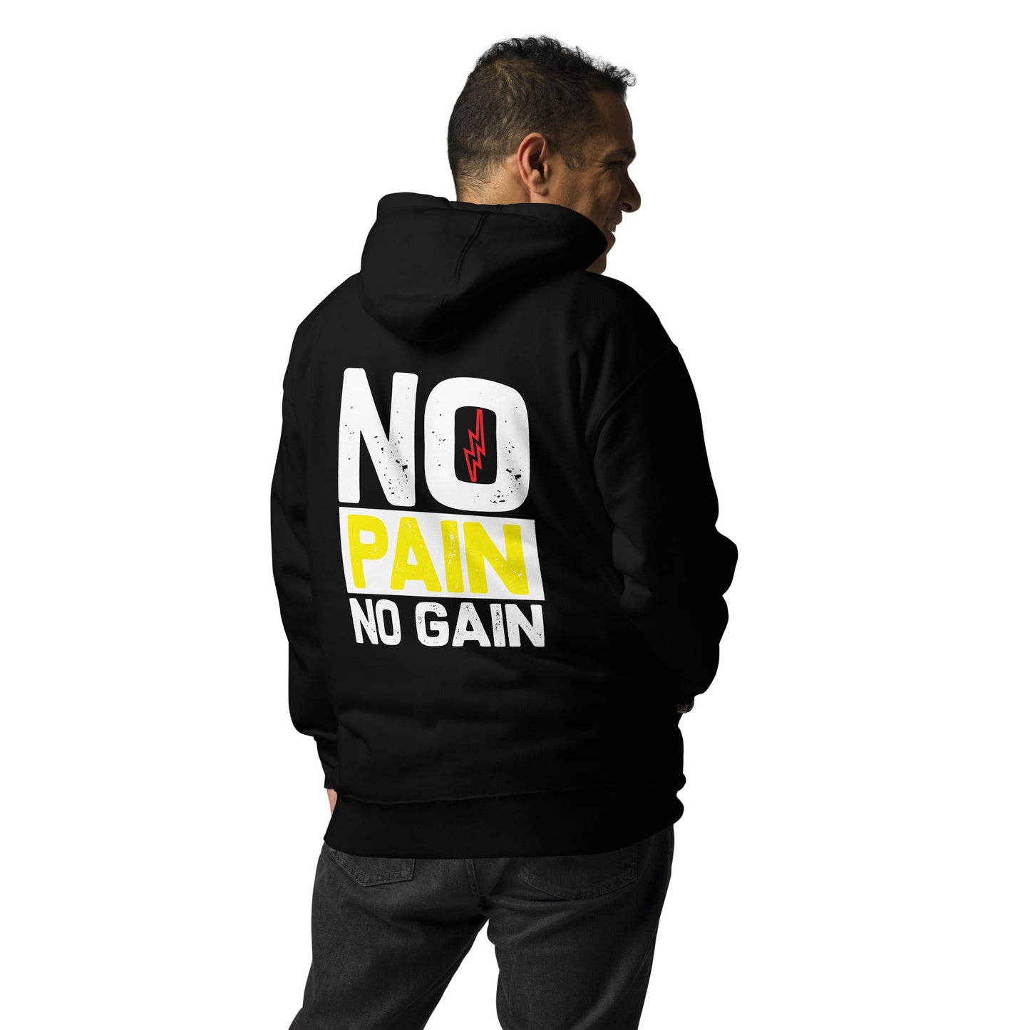 No Pain No Gain - Unisex Hoodie ( Back Print ) by DarkByteGear