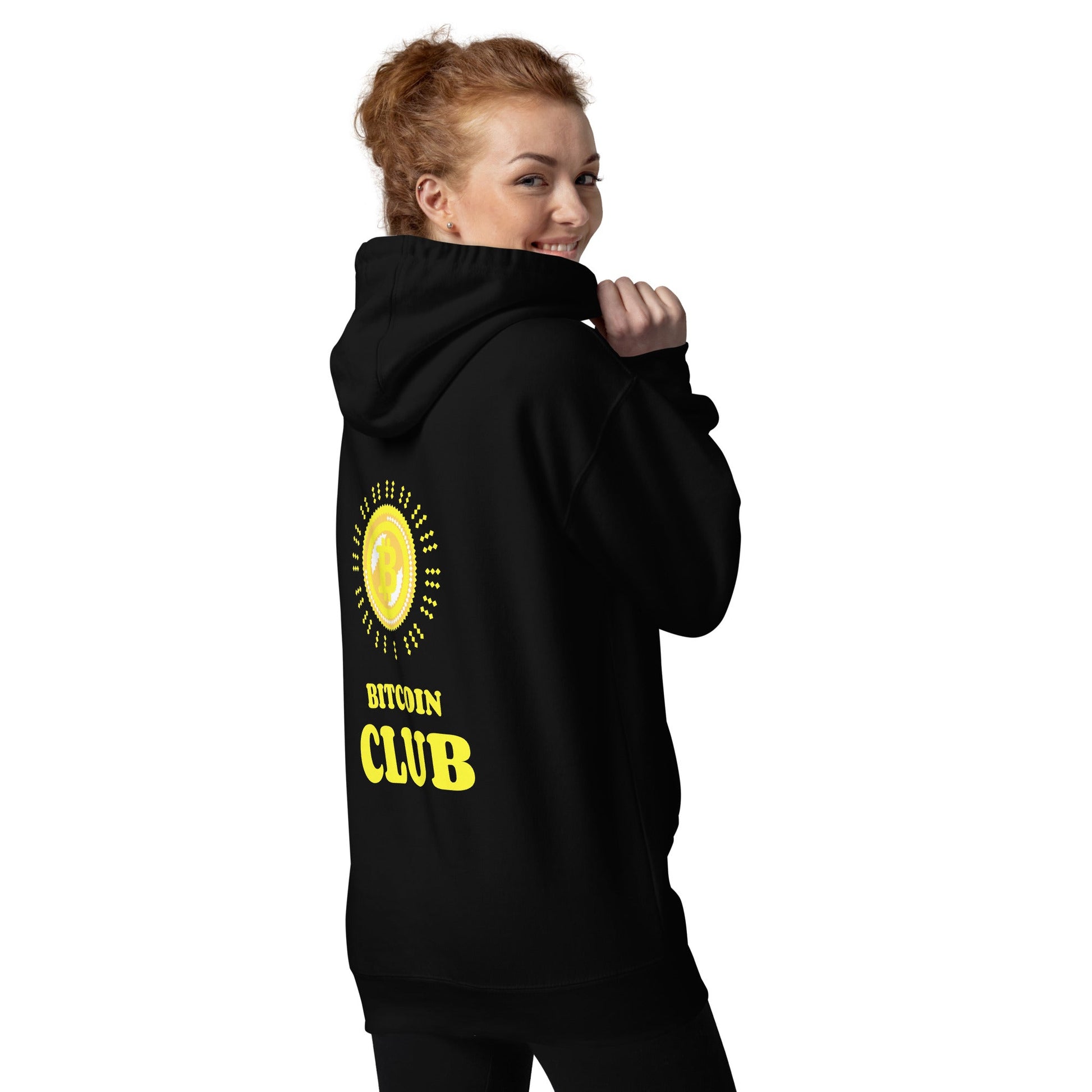 BITCOIN CLUB - Unisex Hoodie ( Back Print ) by DarkByteGear