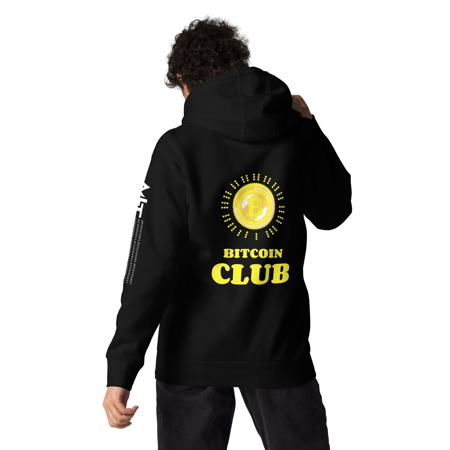 BITCOIN CLUB - Unisex Hoodie ( Back Print ) by DarkByteGear