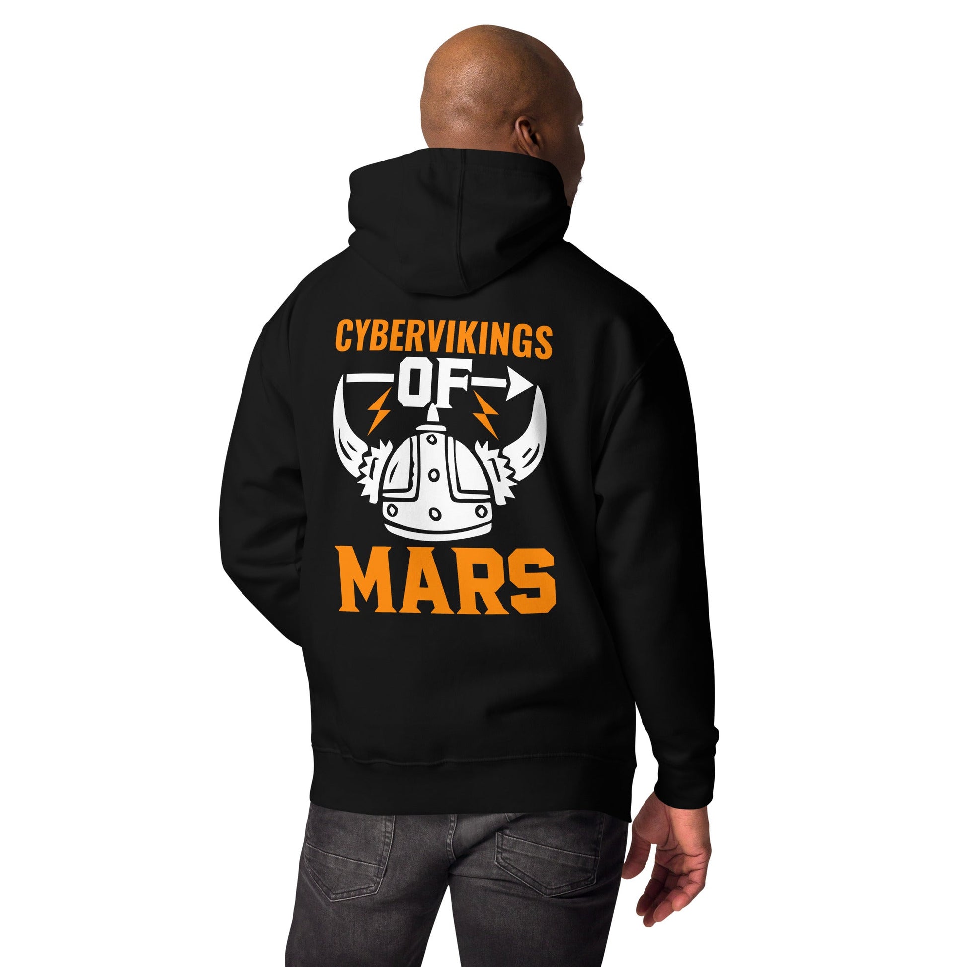 Cyberviking of Mars - Unisex Hoodie ( Back Print ) by DarkByteGear