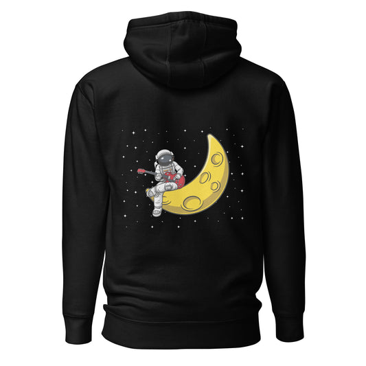 Astronaut Playing - Unisex Hoodie ( Back Print ) by DarkByteGear