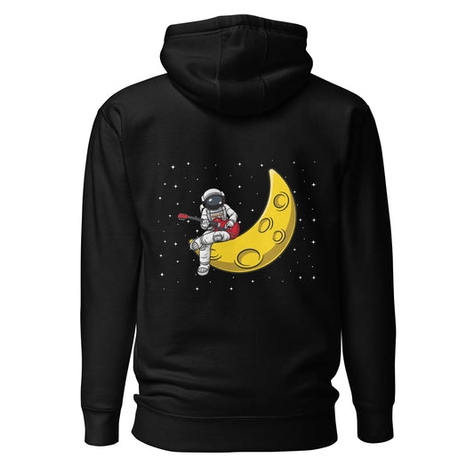 Astronaut Playing - Unisex Hoodie ( Back Print ) by DarkByteGear