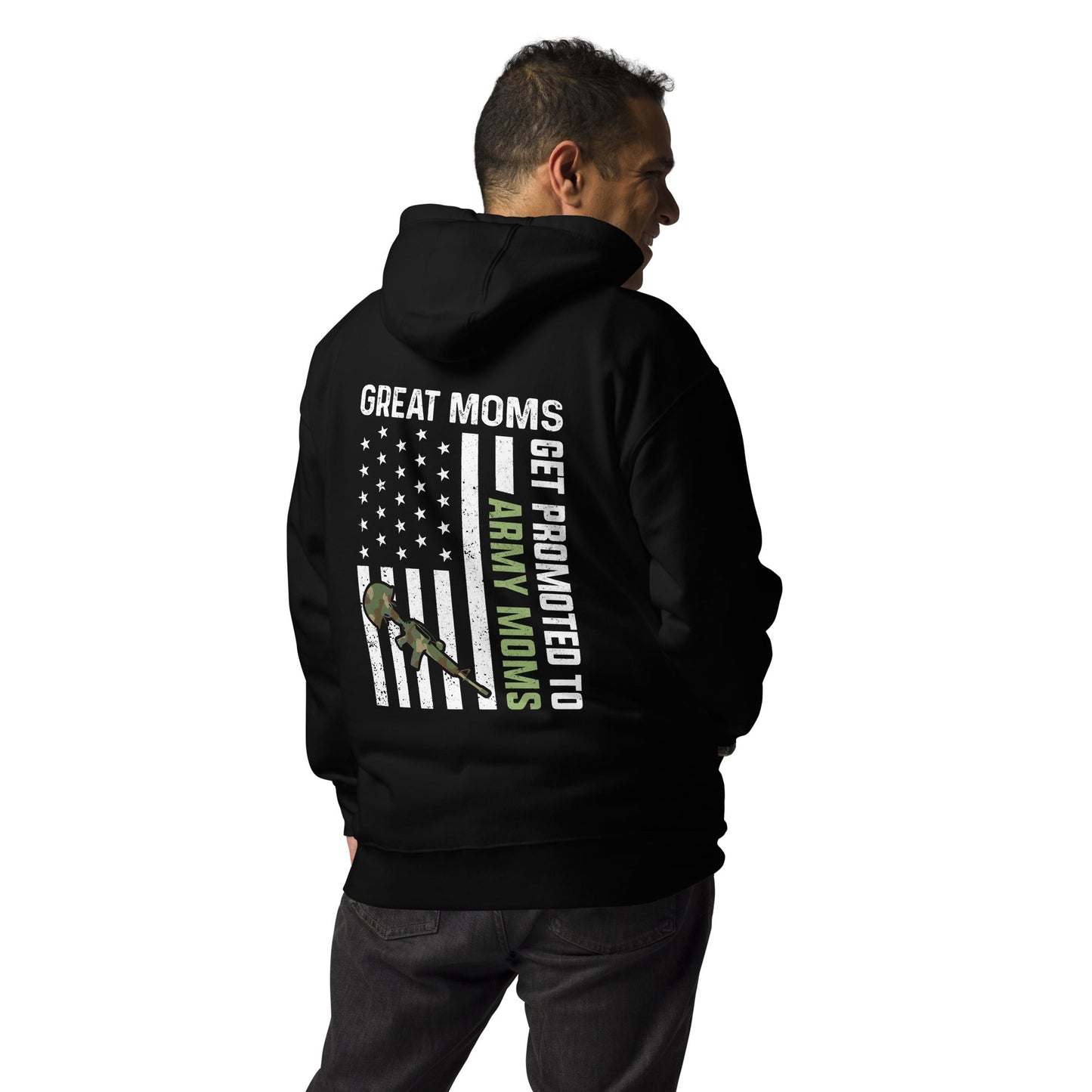 Army Moms, Great Moms promoted - Unisex Hoodie ( Back Print ) by DarkByteGear