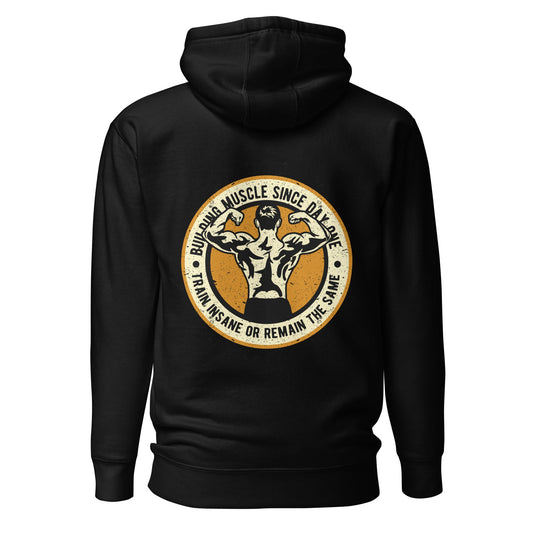 Building muscles since Day one - Unisex Hoodie ( Back Print ) by DarkByteGear