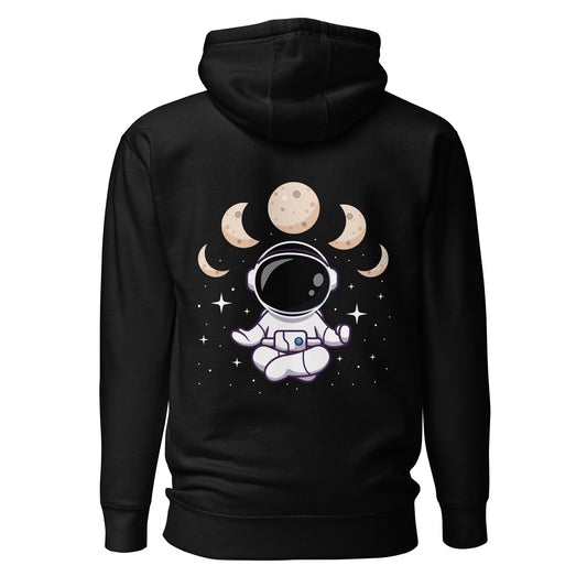 Astronaut Meditation - Unisex Hoodie ( Back Print ) by DarkByteGear