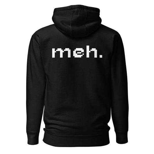 Meh - Unisex Hoodie (back print) by DarkByteGear