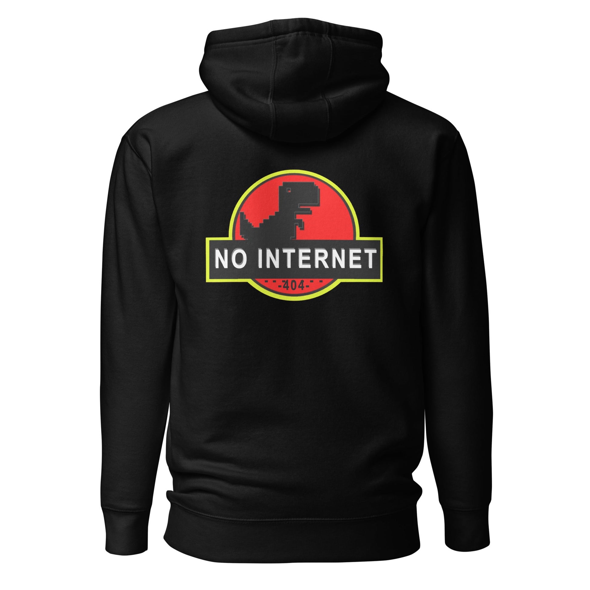 No internet 404 - Unisex Hoodie (back print) by DarkByteGear