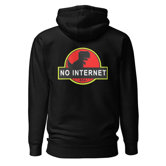 No internet 404 - Unisex Hoodie (back print) by DarkByteGear