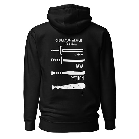 Choose your weapon v1 - Unisex Hoodie (back print) by DarkByteGear