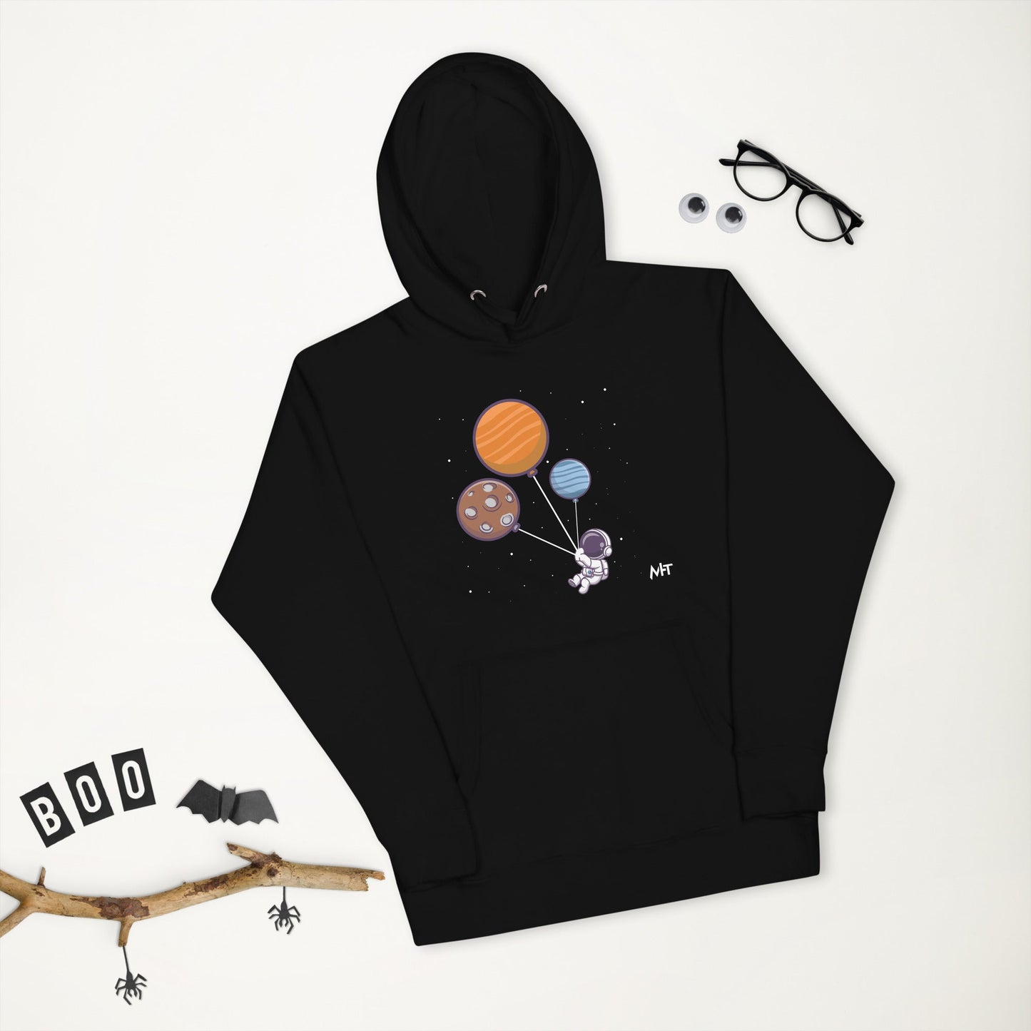Astronaut with Balloons in Space - Unisex Hoodie by DarkByteGear