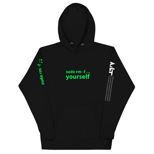 Sudo rm -f yourself - Unisex Hoodie by DarkByteGear