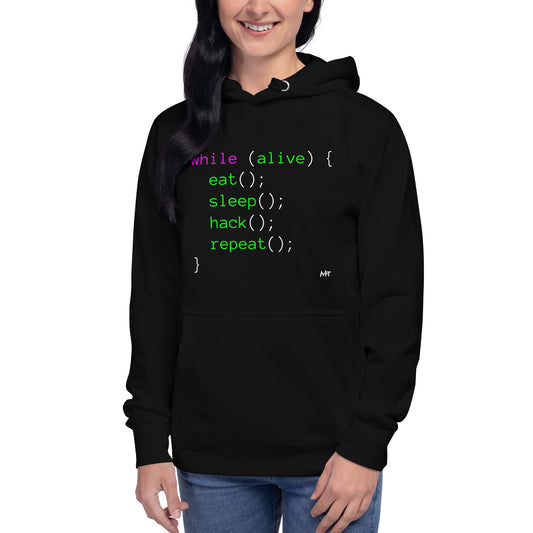 Eat sleep hack repeat - Unisex Hoodie by DarkByteGear