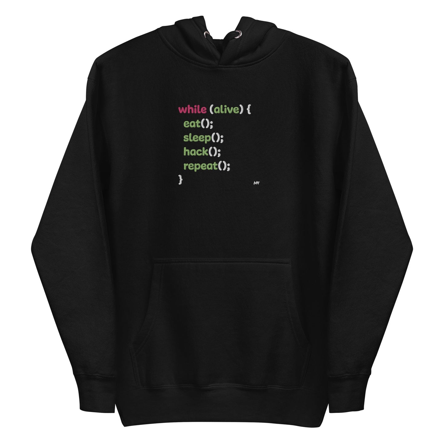 Eat sleep hack repeat - Unisex Hoodie (embroidered) by DarkByteGear