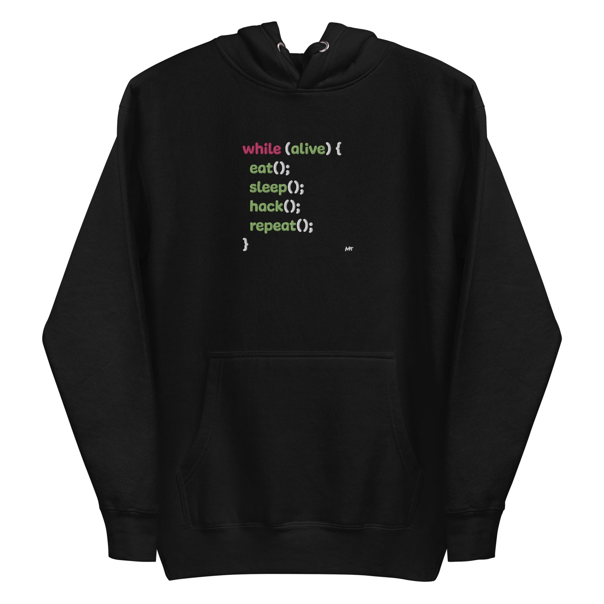 Eat sleep hack repeat - Unisex Hoodie (embroidered) by DarkByteGear