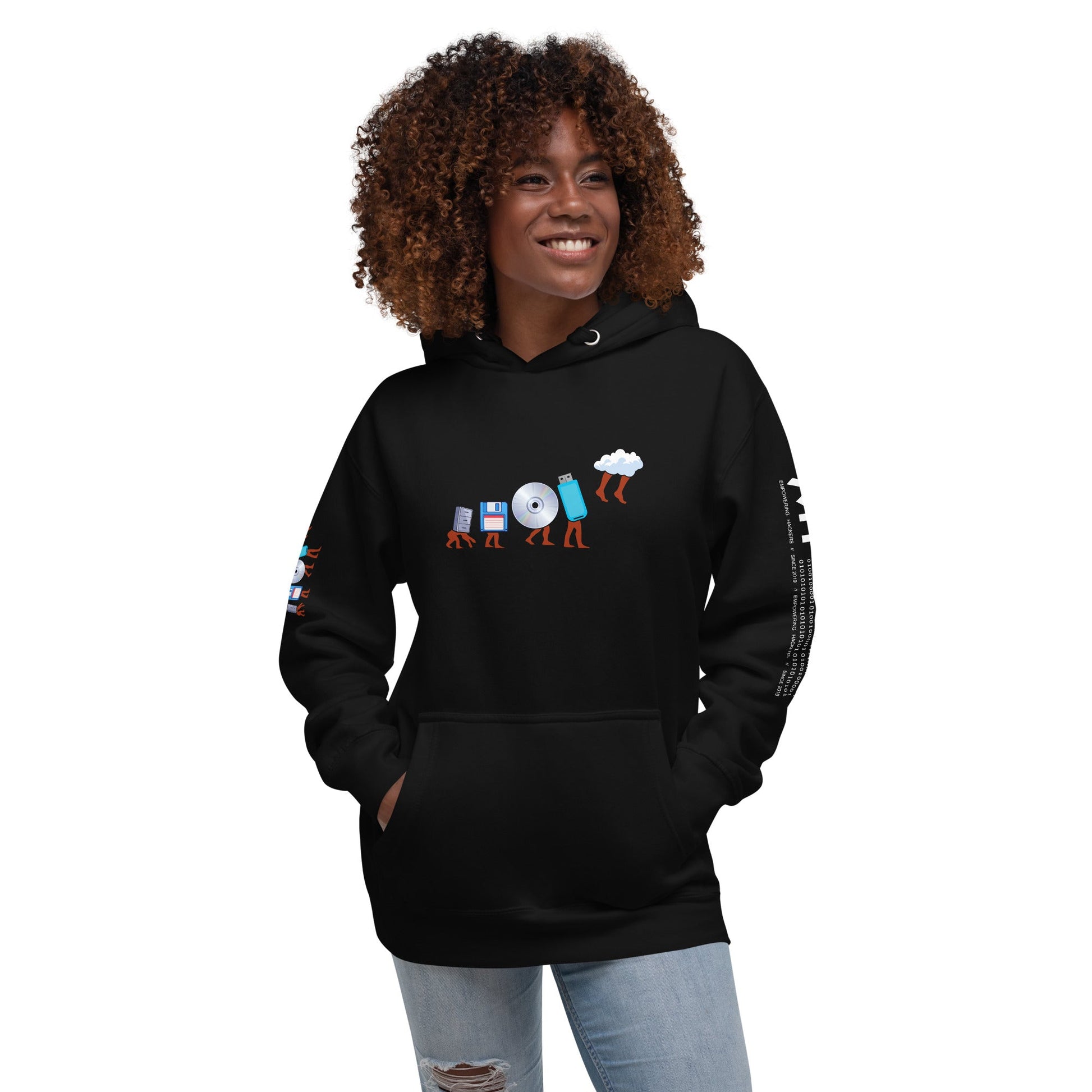 Evolution of data storage - Unisex Hoodie by DarkByteGear