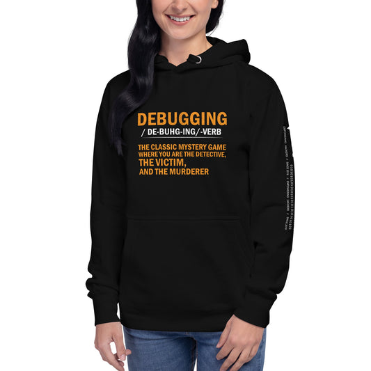 Debugging definition ( Orange Text ) - Unisex Hoodie by DarkByteGear