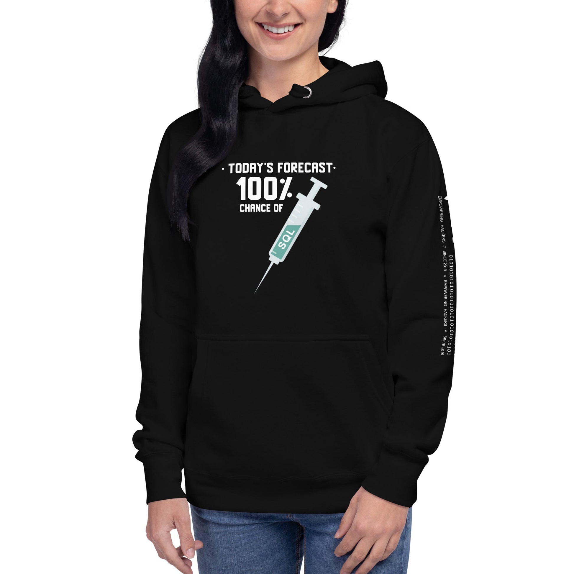 Today's forecast 100% chance of SQL injection - Unisex Hoodie by DarkByteGear