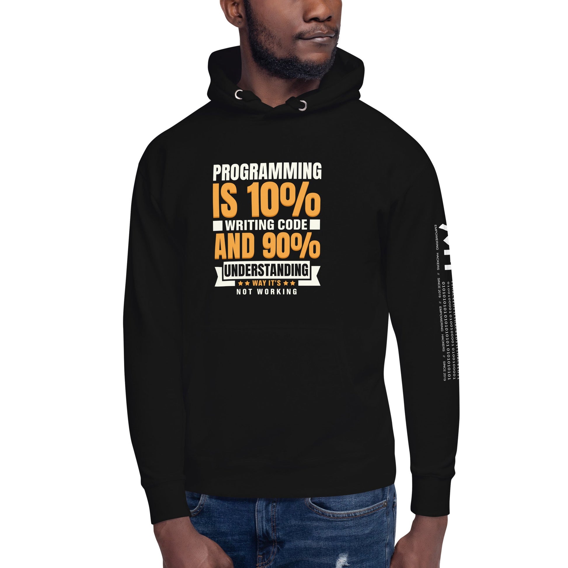 Programming is 10% writing code - Unisex Hoodie by DarkByteGear