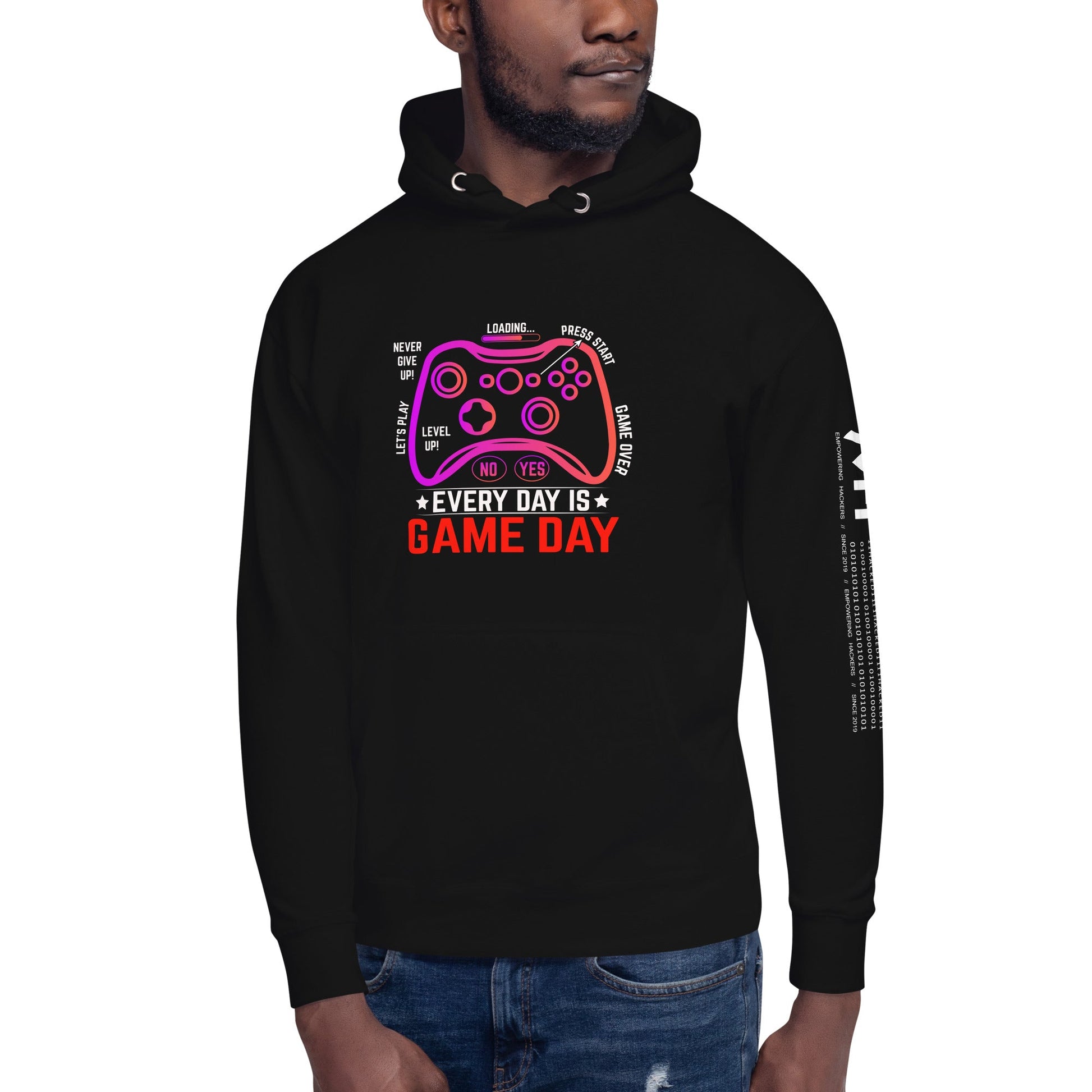 Never Give Up, everyday is Game Day - Unisex Hoodie by DarkByteGear