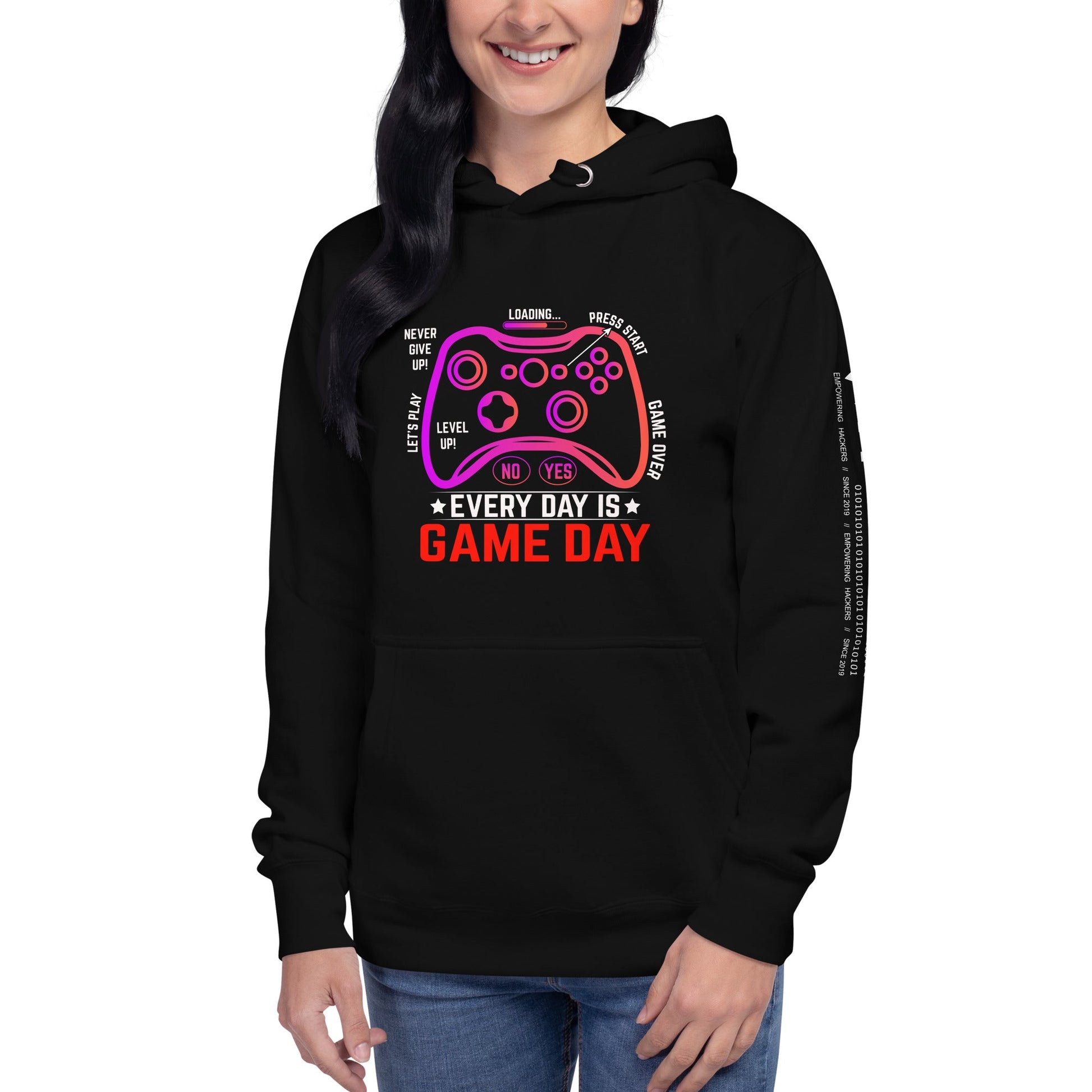 Never Give Up, everyday is Game Day - Unisex Hoodie by DarkByteGear