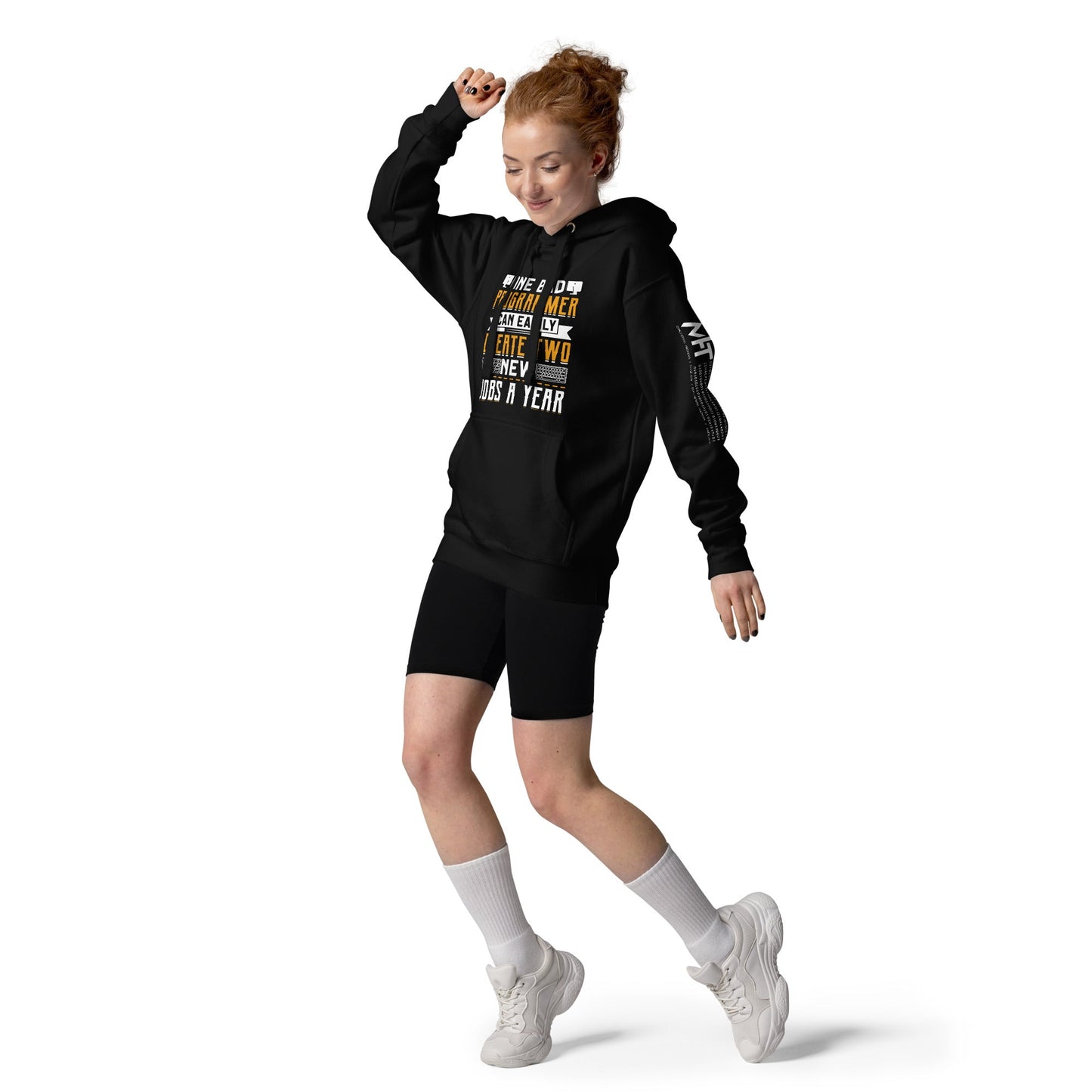 One Bad Programmer can easily create two new Jobs a Year Unisex Hoodie by DarkByteGear