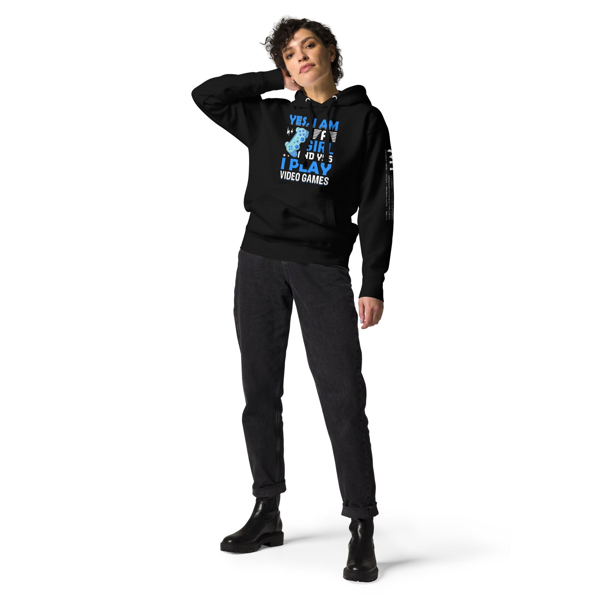 Yes, I am a Girl. Yes! I play Video GaUnisex Hoodie by DarkByteGear