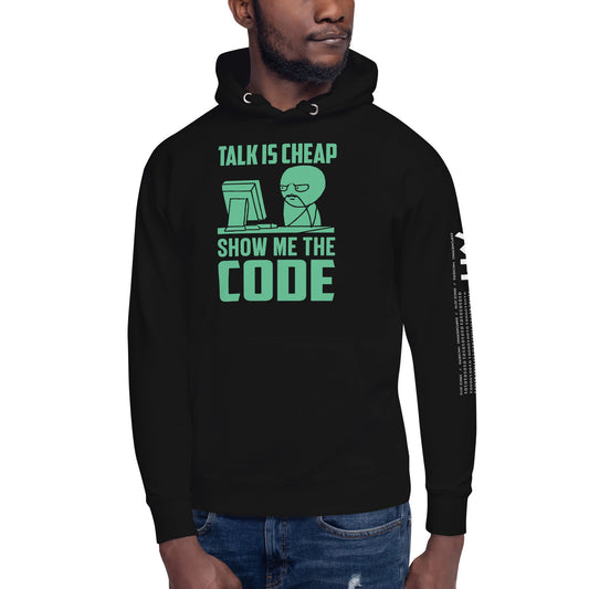 Talk is Cheap, Show me the Code V1 - Unisex Hoodie by DarkByteGear