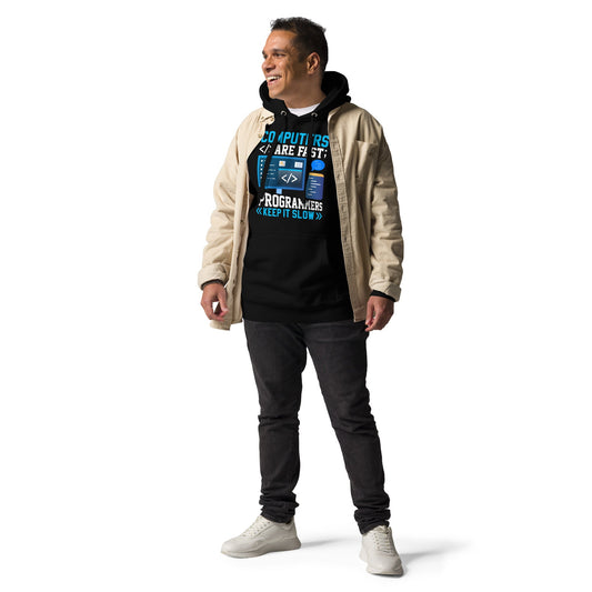 Computers are fast - Blue RK Unisex Hoodie by DarkByteGear