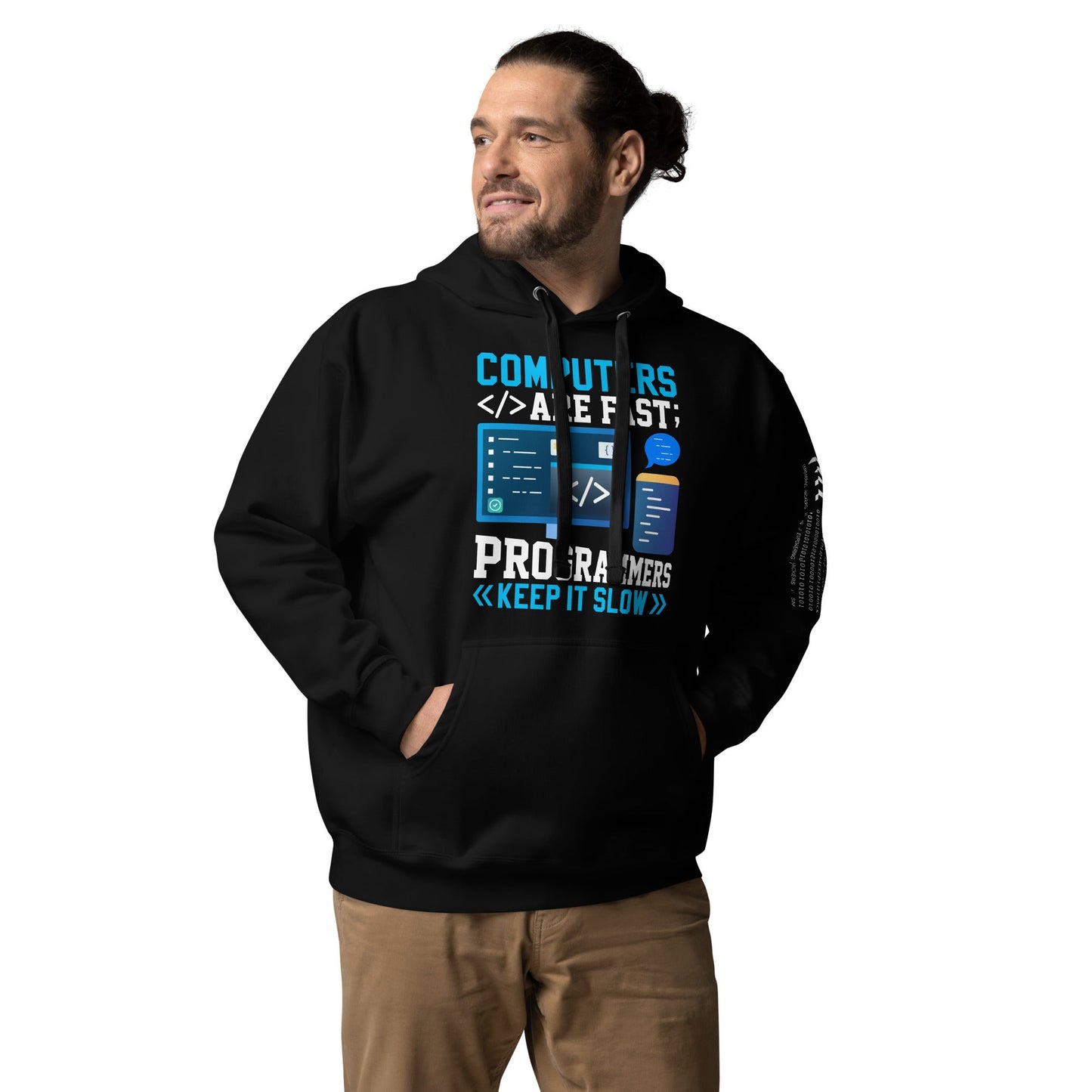 Computers are fast - Blue RK Unisex Hoodie by DarkByteGear