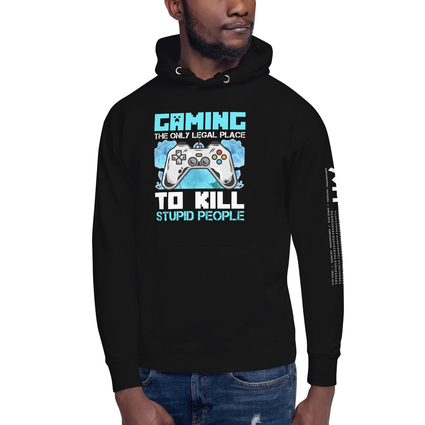 Gaming is the only Legal Place - Blue V Unisex Hoodie by DarkByteGear