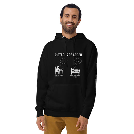 2 Stages of Coder Unisex Hoodie by DarkByteGear