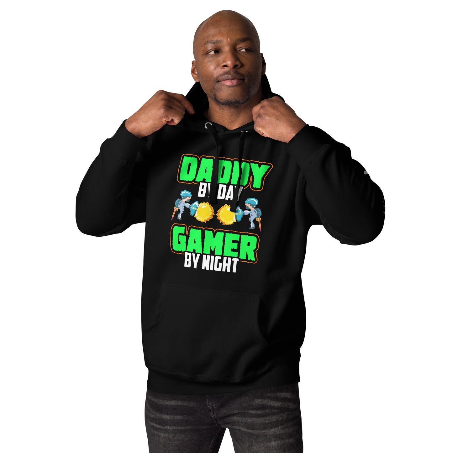 Daddy by Day, Gamer by Night Unisex Hoodie by DarkByteGear