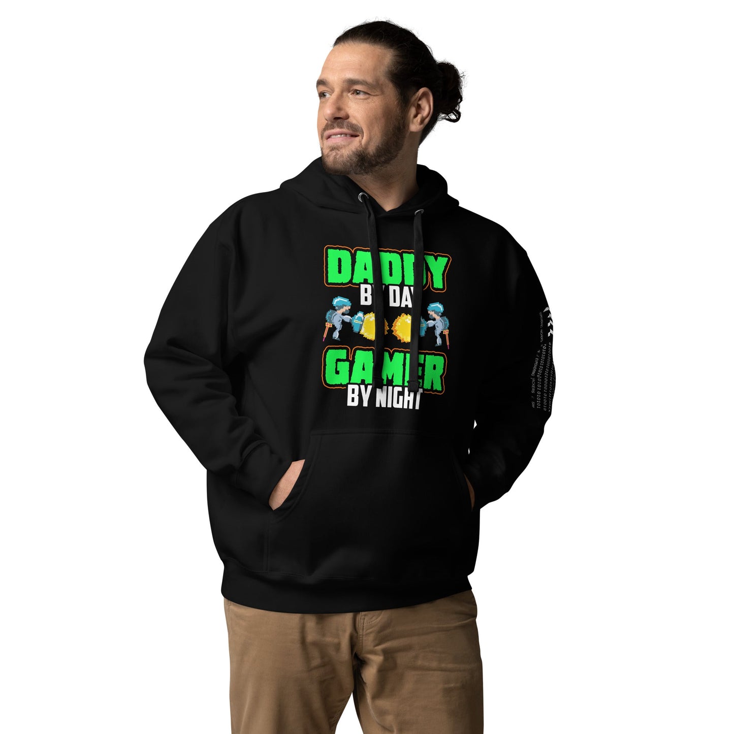 Daddy by Day, Gamer by Night Unisex Hoodie by DarkByteGear