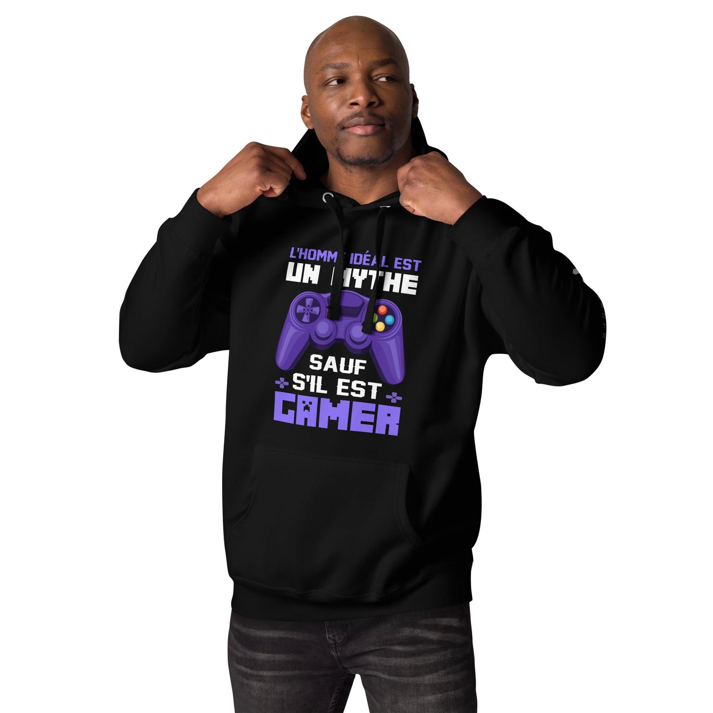 L'HOMME IDEAL EST UN MYTHE SAUF S'IL EST GAMER - Unisex Hoodie by DarkByteGear