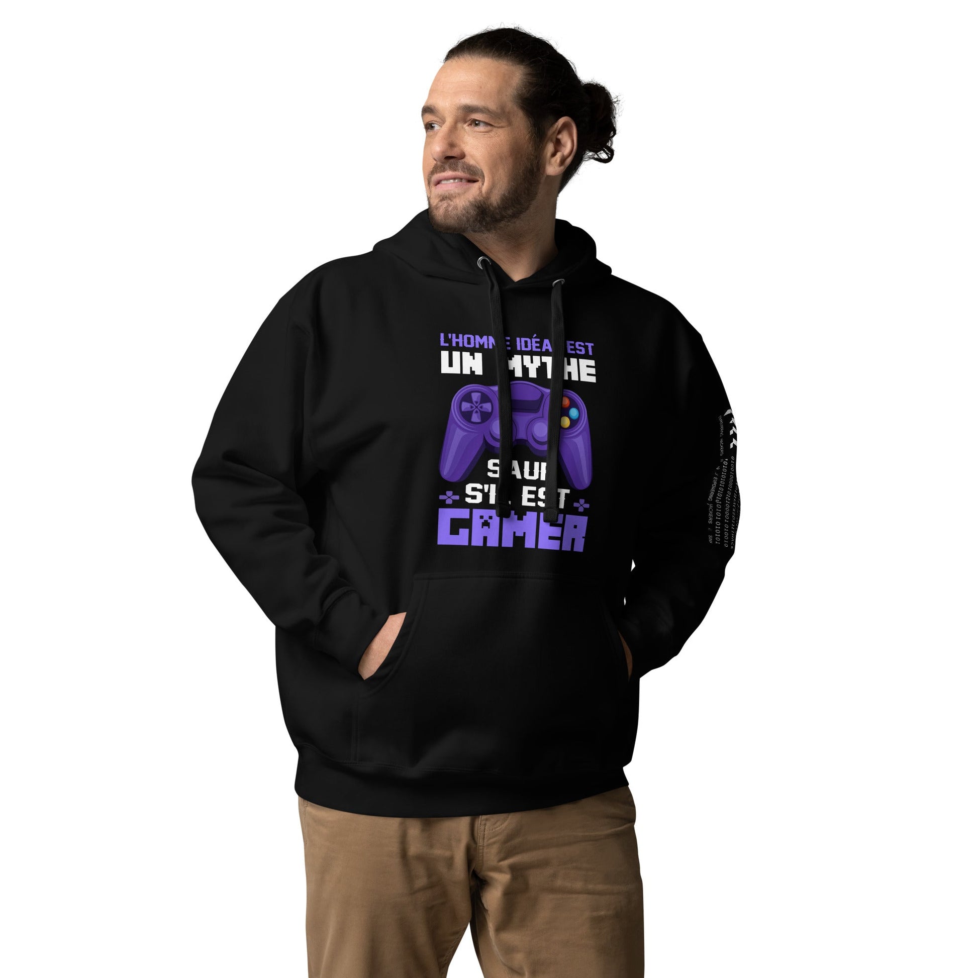 L'HOMME IDEAL EST UN MYTHE SAUF S'IL EST GAMER - Unisex Hoodie by DarkByteGear