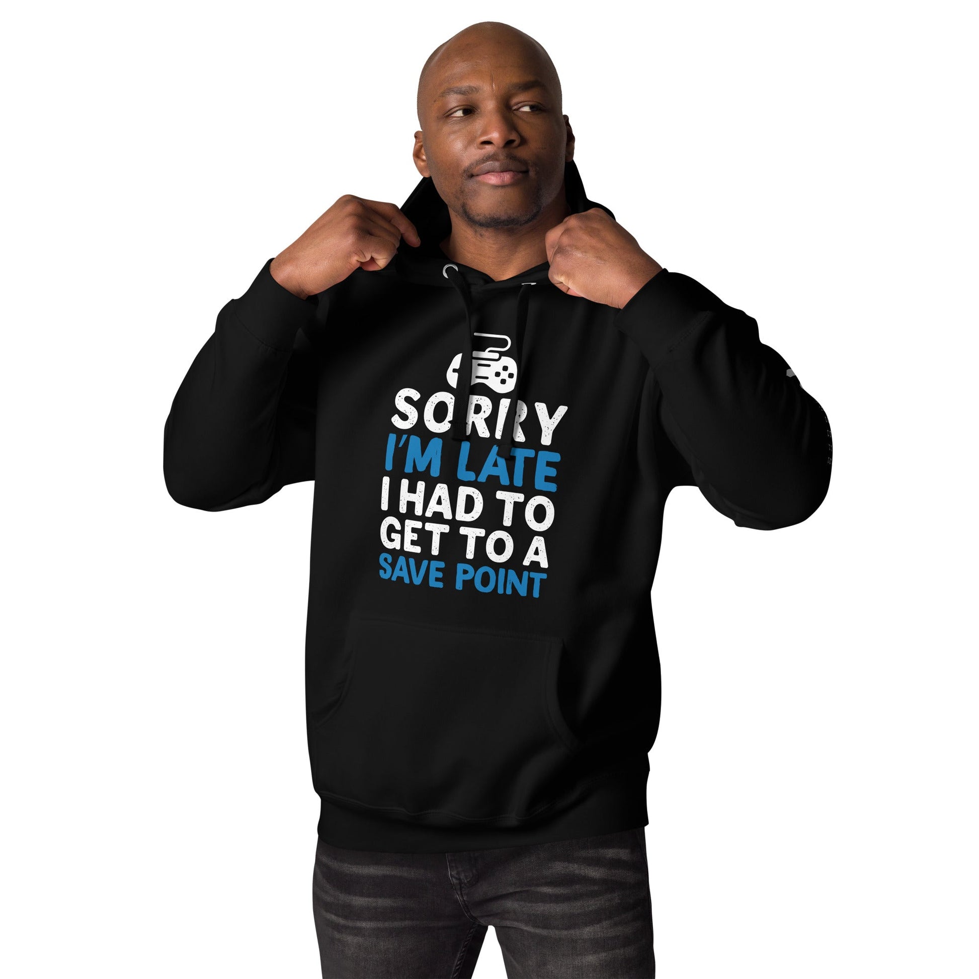 Sorry! I am late, I have to get to a Save Point - Unisex Hoodie by DarkByteGear