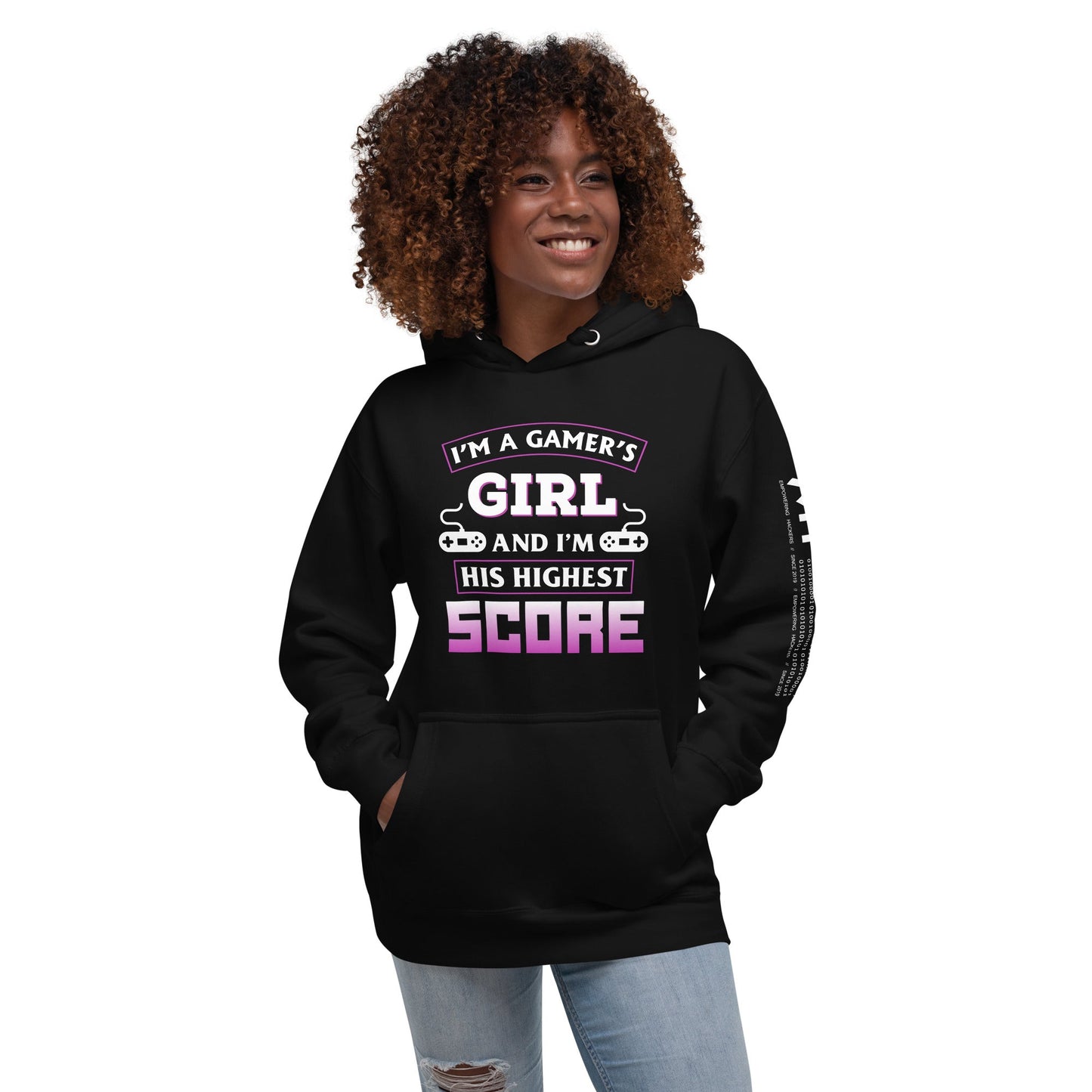 I am a Gamer's Girl, I'm his Greatest Achievement Purple edition - Unisex Hoodie by DarkByteGear