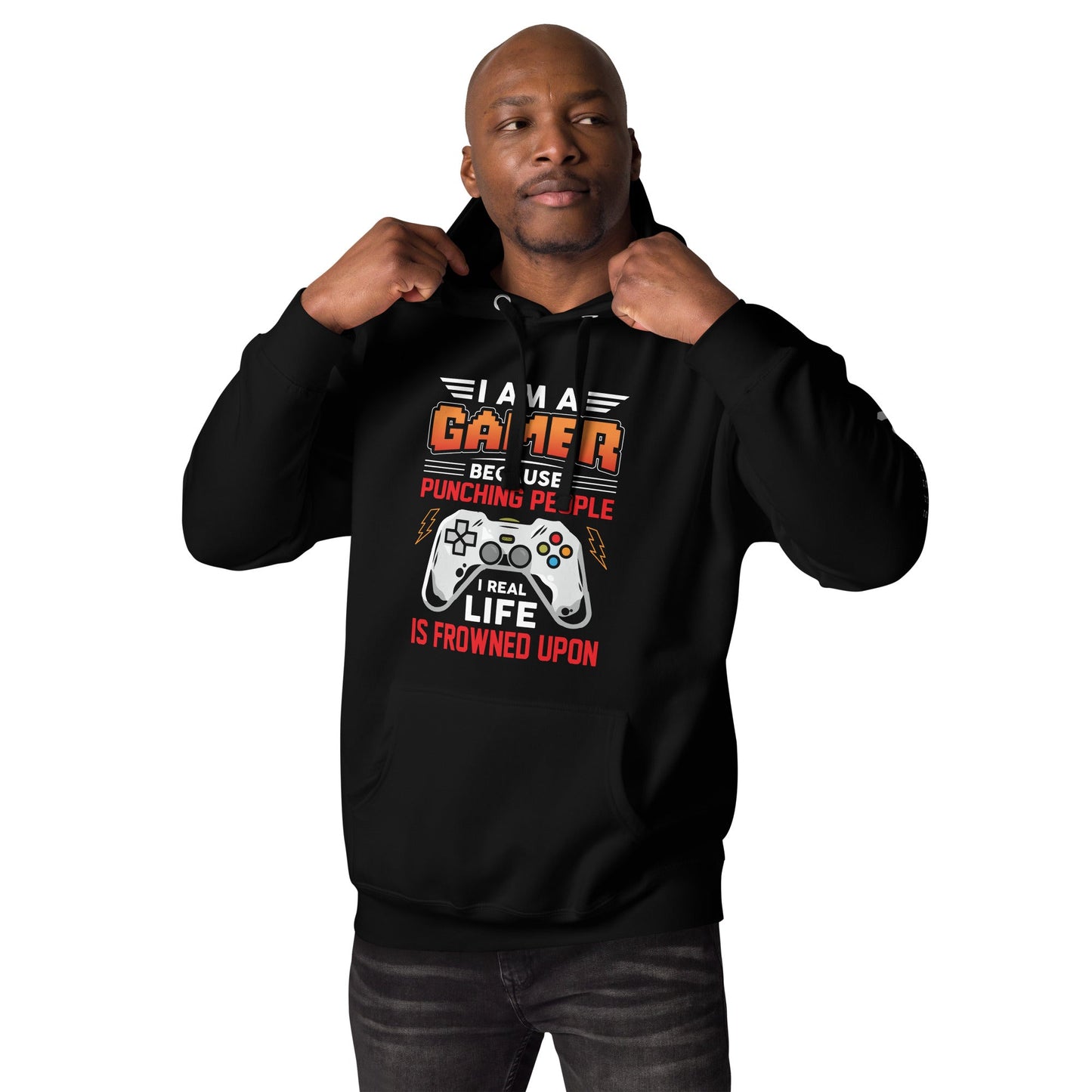 I am a Gamer because Punching people in real life is frowned upon - Unisex Hoodie by DarkByteGear