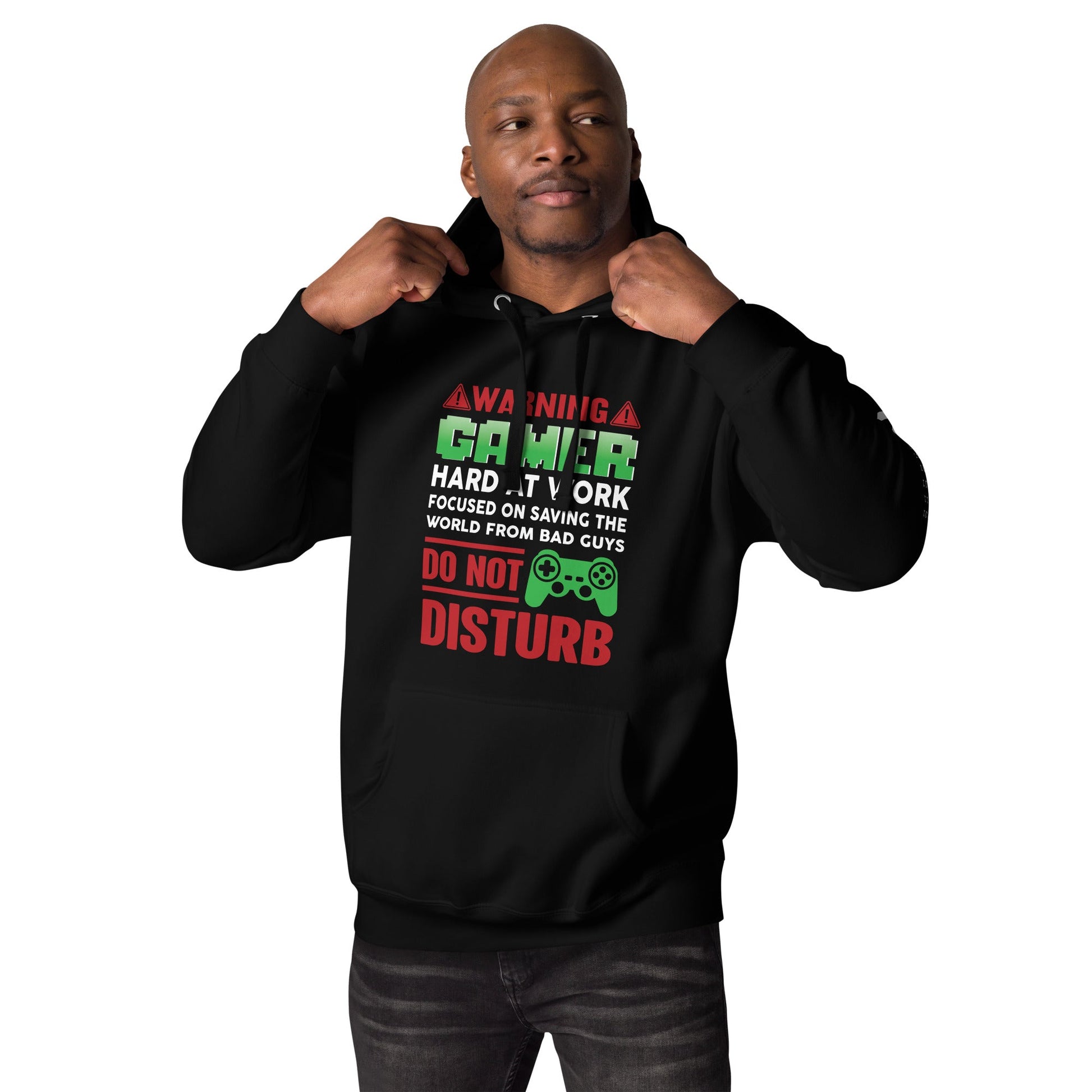 Warning! Gamer Hard at Work, DND - Unisex Hoodie by DarkByteGear
