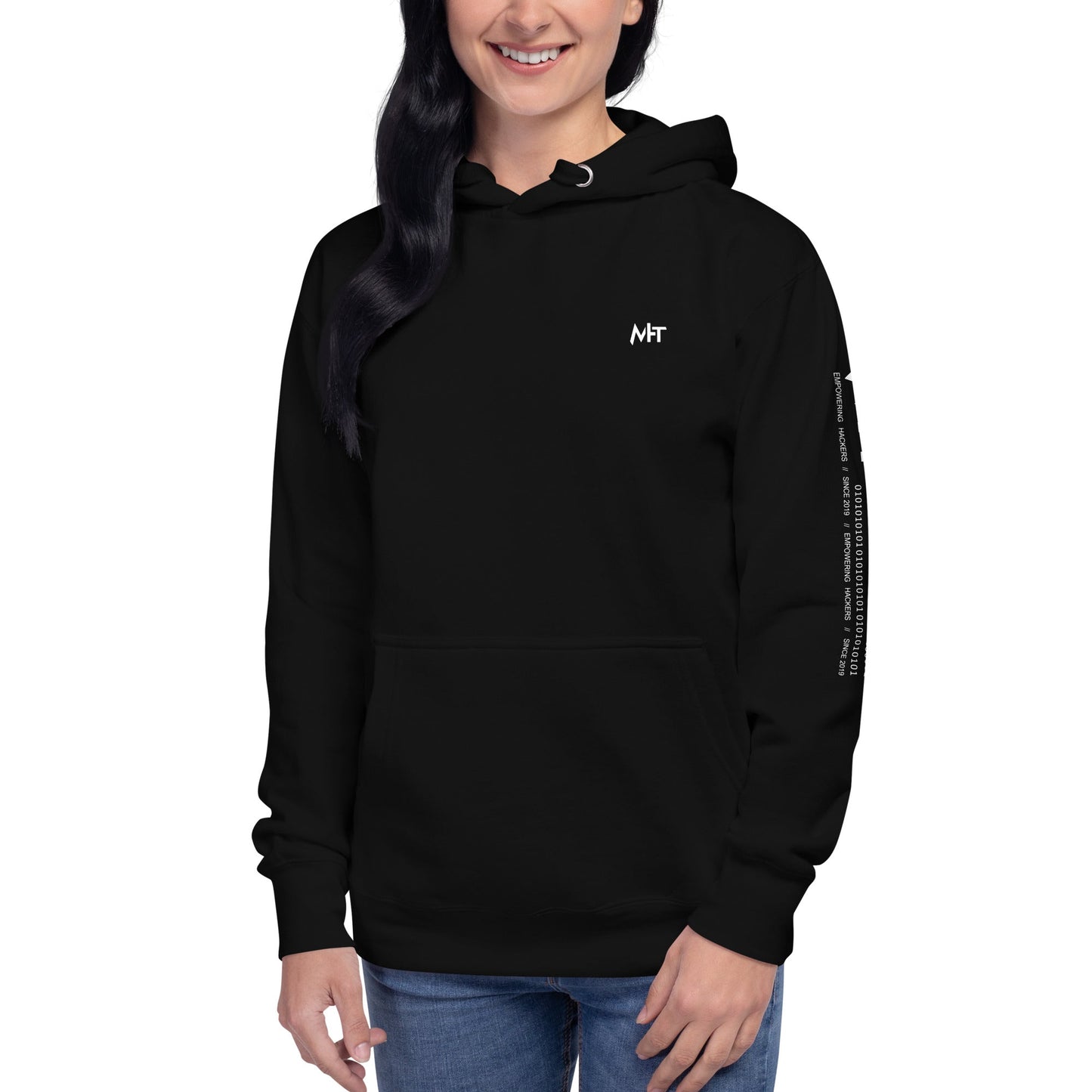 Hacker Girl V1 - Unisex Hoodie ( Back Print ) by DarkByteGear