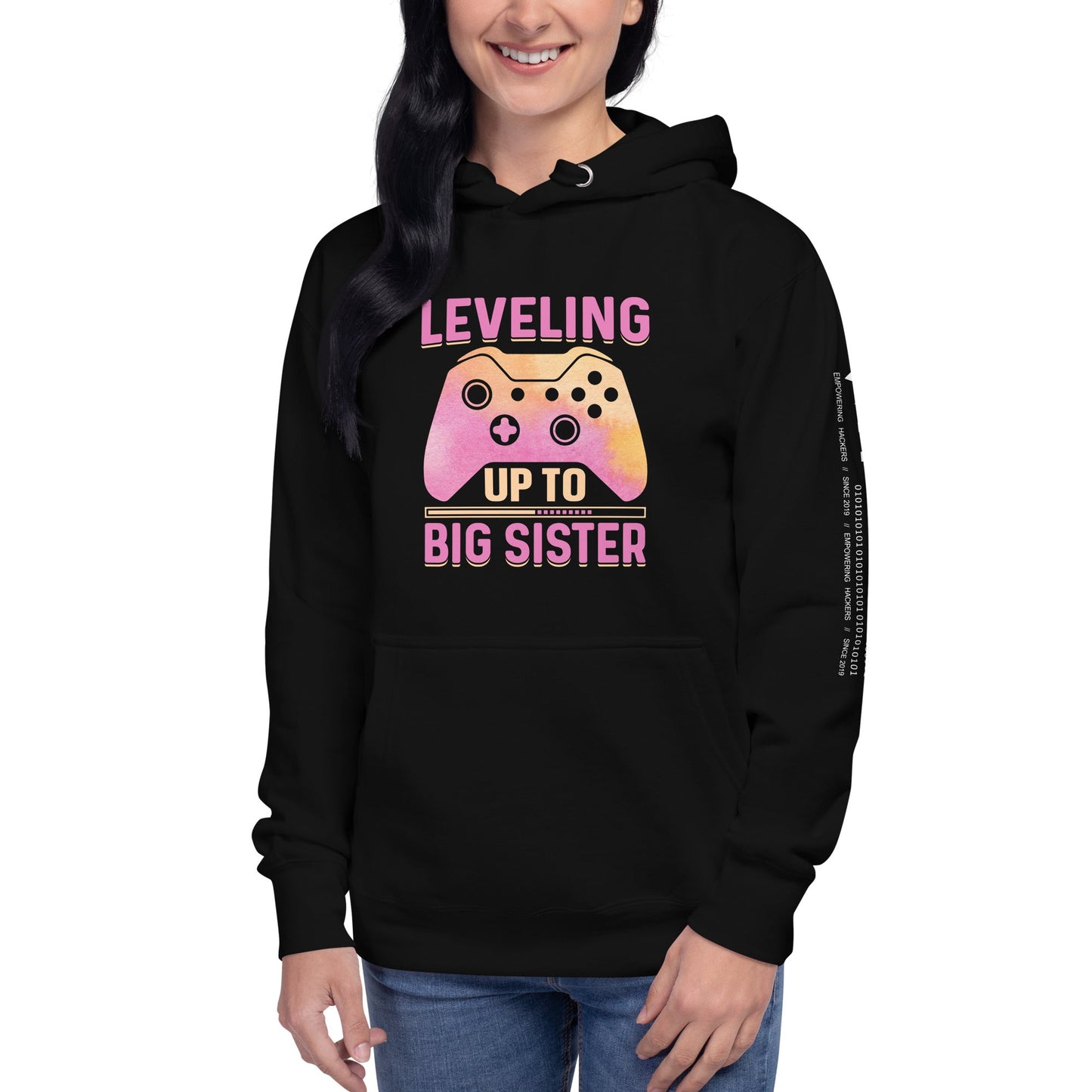 Levelling up to Big Sister - Unisex Hoodie by DarkByteGear