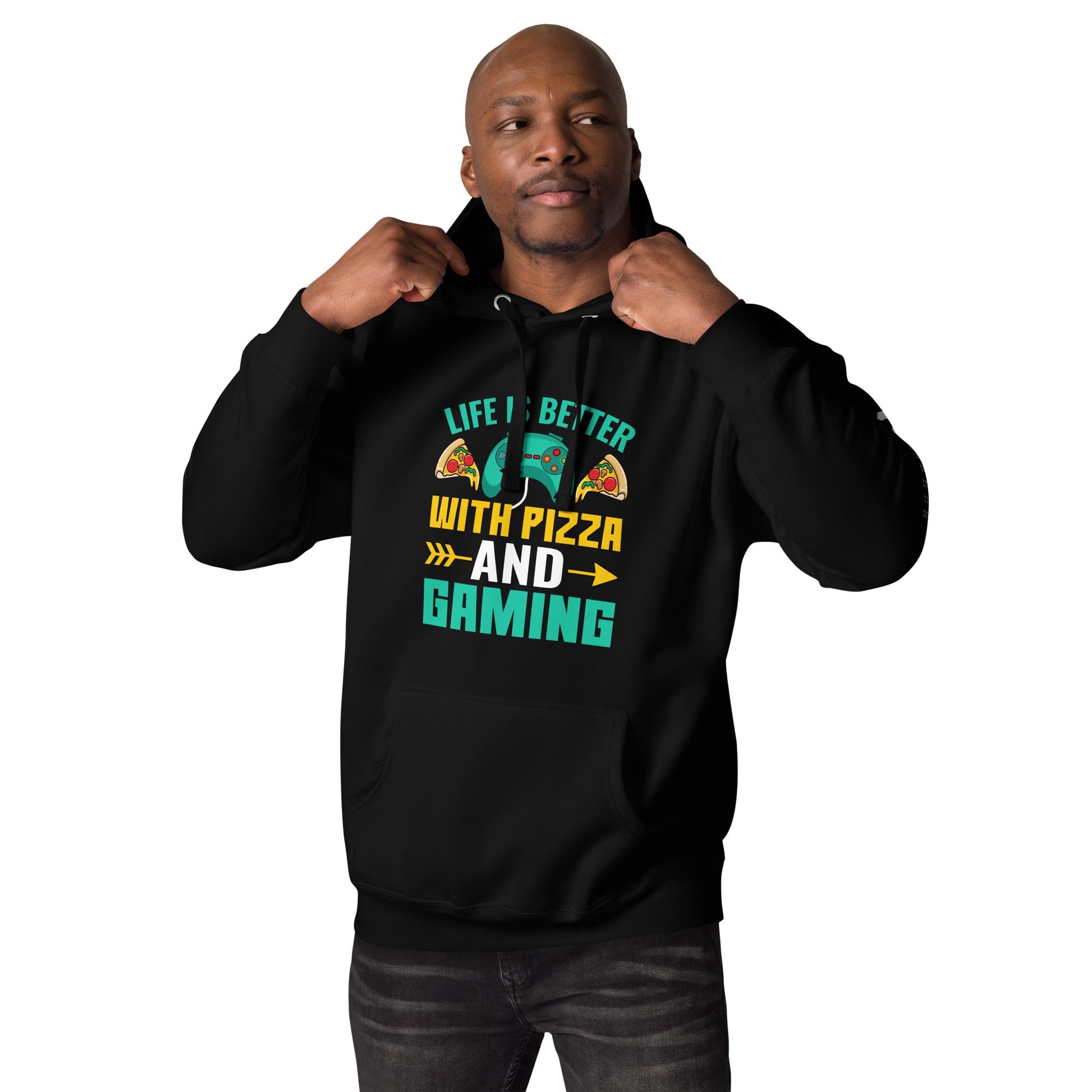 Life is Better With Pizza and Gaming Rima 14 - Unisex Hoodie by DarkByteGear