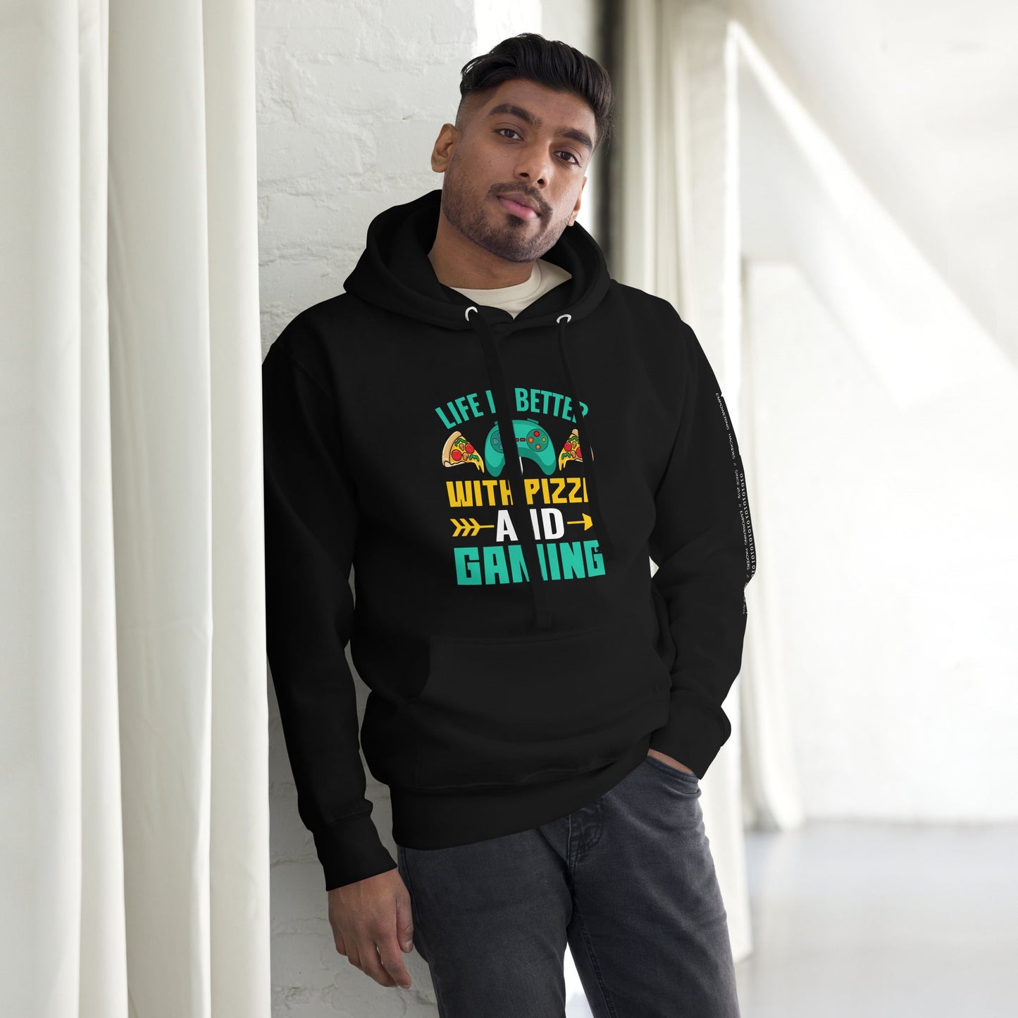 Life is Better With Pizza and Gaming Rima 14 - Unisex Hoodie by DarkByteGear